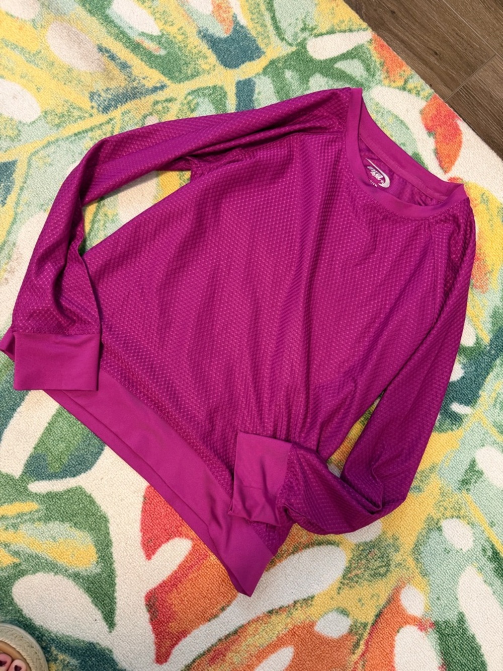 Kids Long-Sleeve Mesh Pullover Top - Magenta
